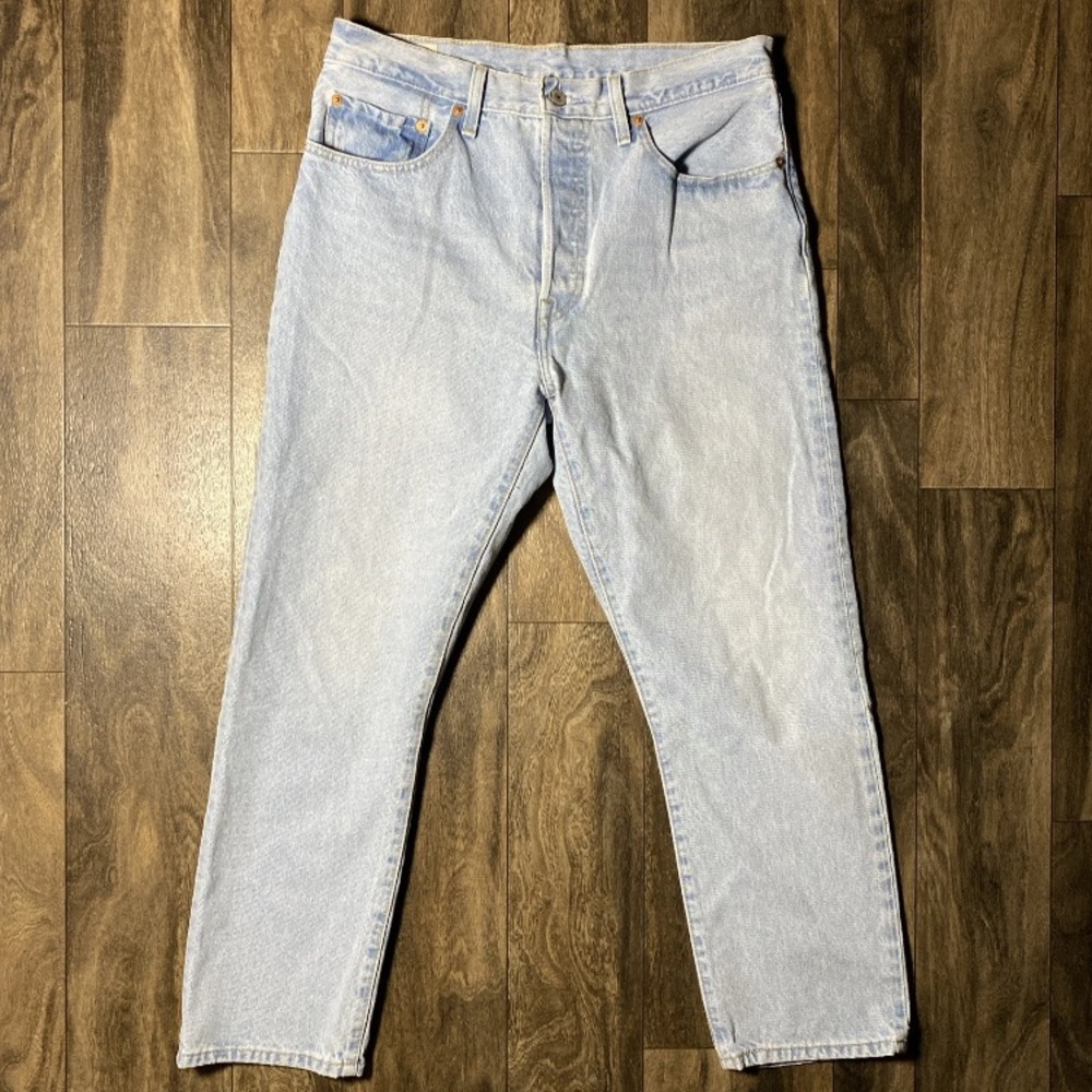 Levi's Premium 501 Original Cropped Jeans Women's Size 31x26 Ojai Luxor Ra Blue